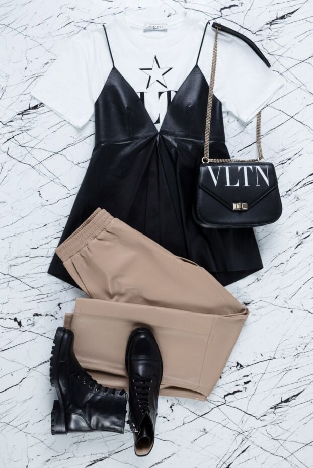 Valentino black leather flared top 150194 - photo 2