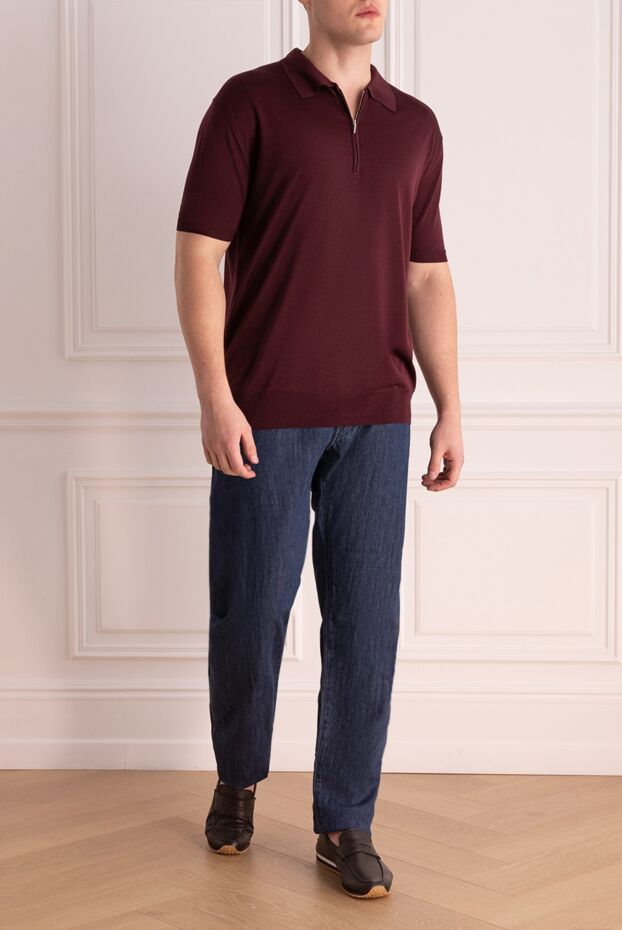 Cesare di Napoli man silk polo burgundy for men buy with prices and photos 150220 - photo 2