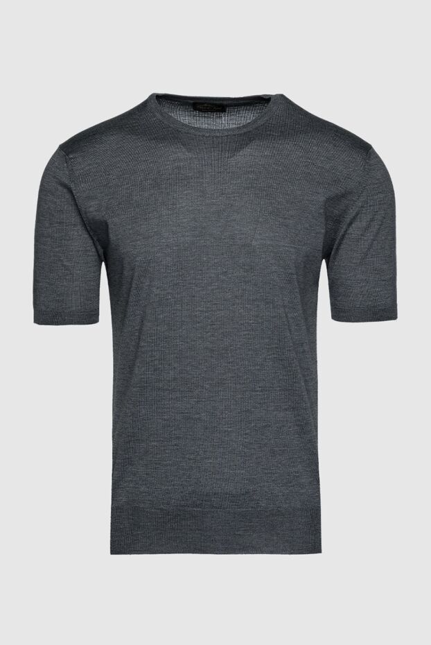 Cesare di Napoli man short sleeve jumper in silk and cotton gray for men buy with prices and photos 150230 - photo 1