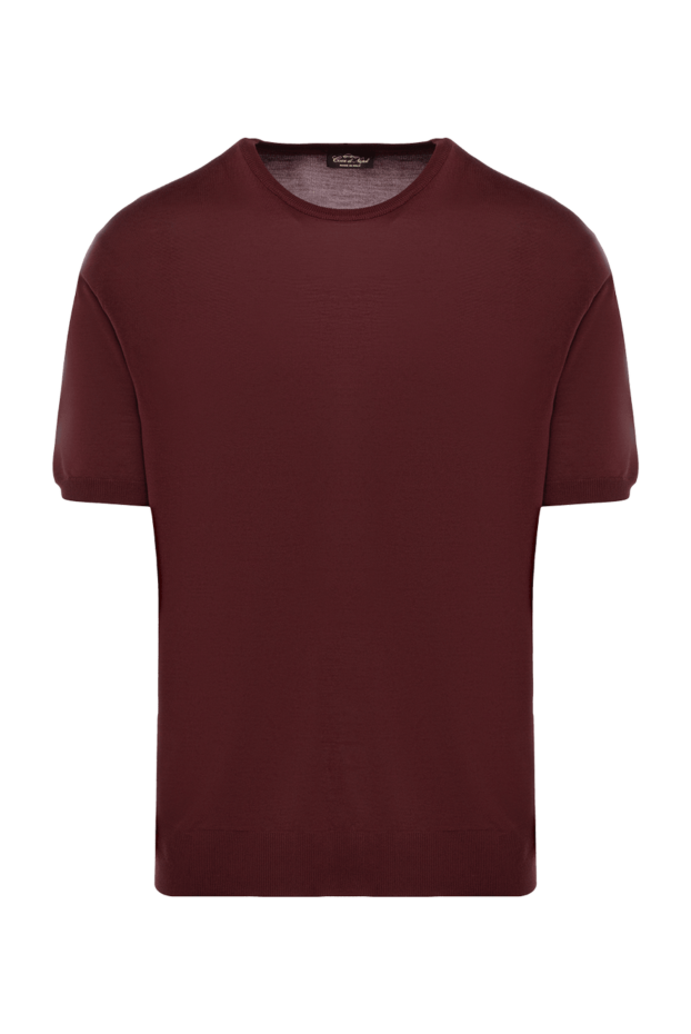 Cesare di Napoli man silk short sleeve jumper burgundy for men buy with prices and photos 150237 - photo 1