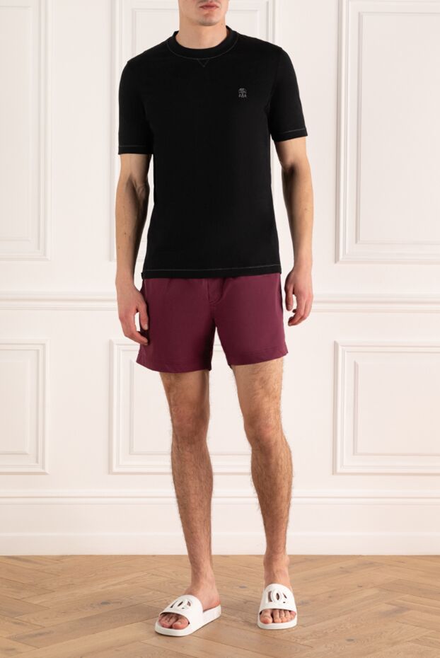 Beach shorts made of polyamide with elastane burgundy men's - photo 2
