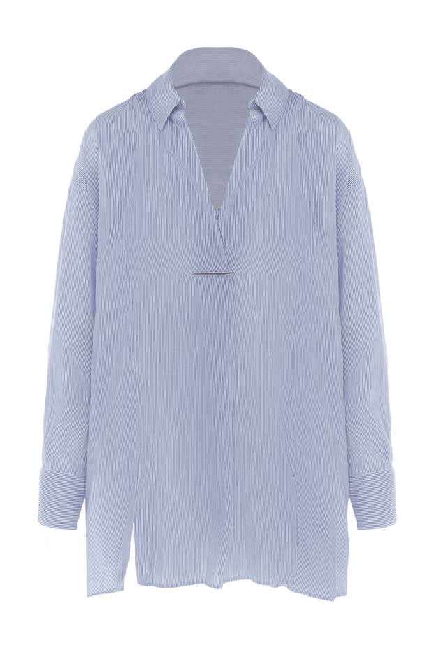 Panicale женские блузка из хлопка и шелка синяя женская купить с ценами и фото 150429 - фото 1
