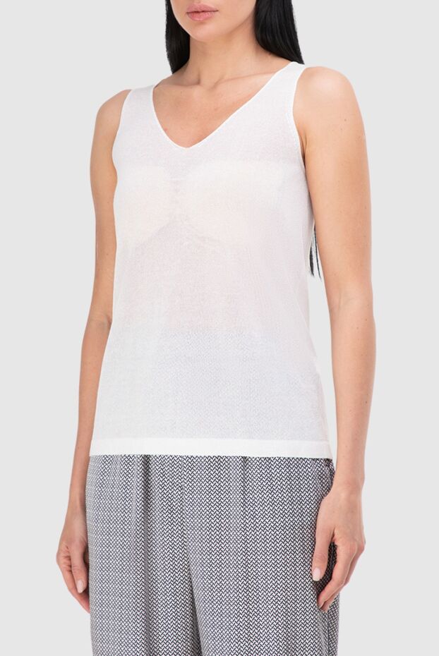 Panicale lightweight white knitted top with a translucent texture 150435 - photo 3
