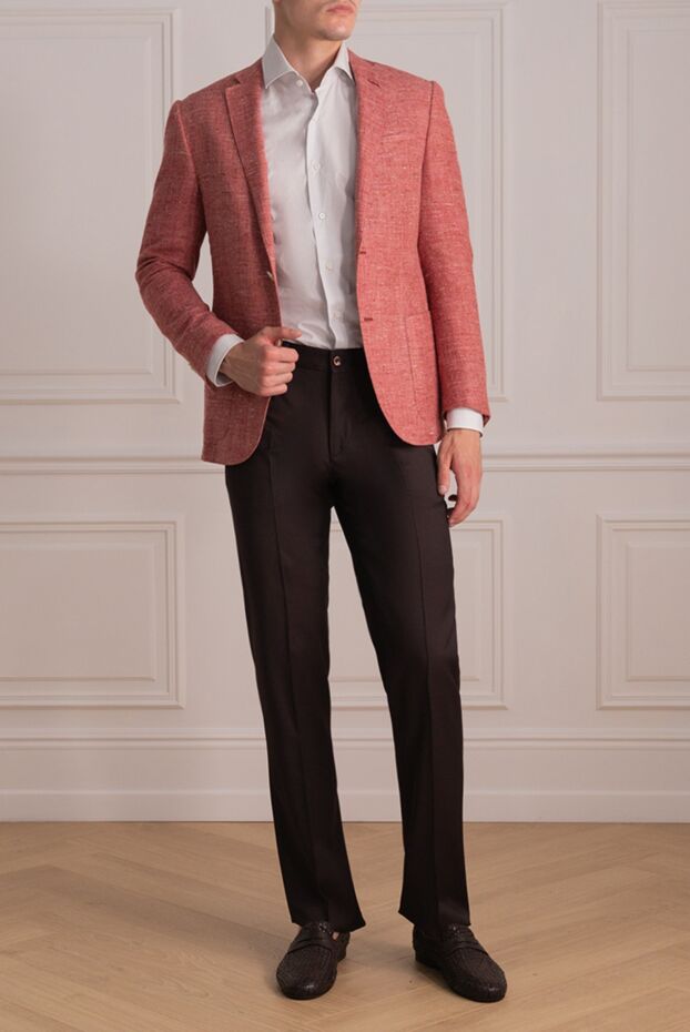 Corneliani stylish men's wool, linen, silk, red melange jacket 150477 - photo 2