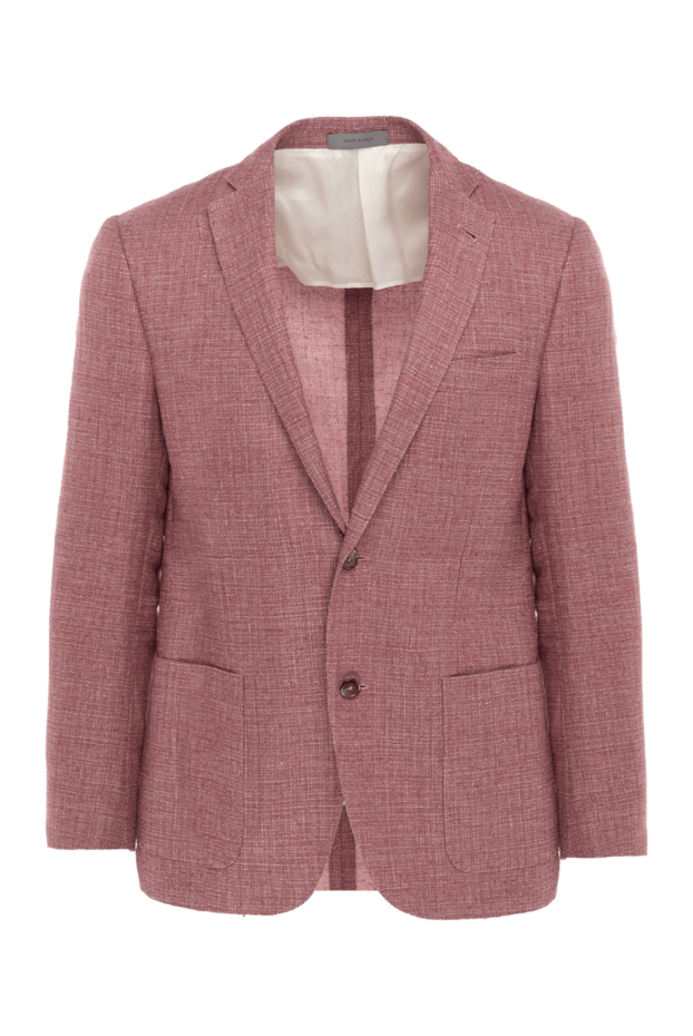 Corneliani stylish men's jacket made of a blend of wool, linen, and silk, reddish pink 150478 - photo 1