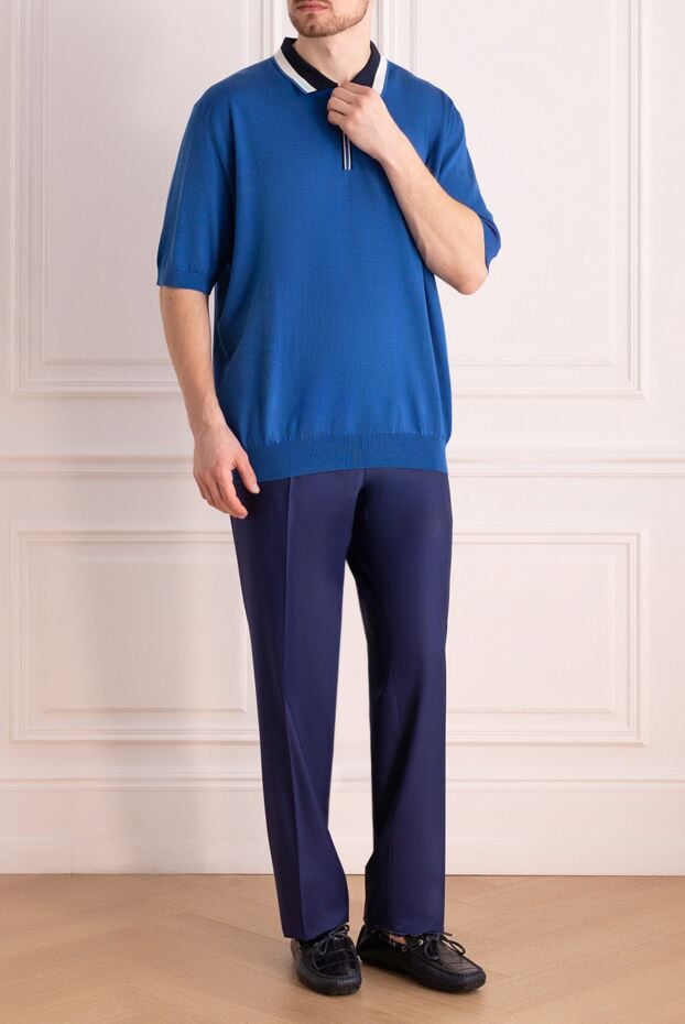 Stefano Ricci classic trousers made of lightweight wool in a rich blue tone 150515 - photo 2