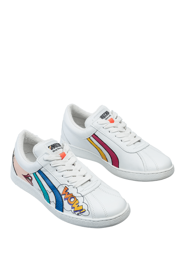 Mecap women's leather sneakers with a photo print and the text \