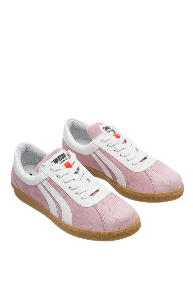 Mecap women's suede sneakers with white inserts in pink 150571 - photo 3