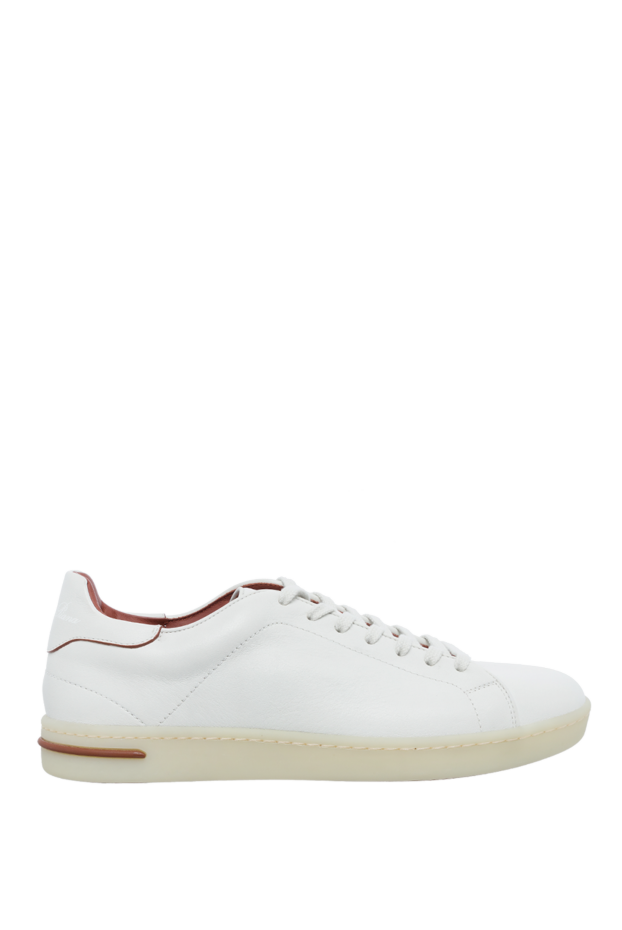 Loro Piana white leather sneakers with burgundy interior and light sole 150583 - photo 1