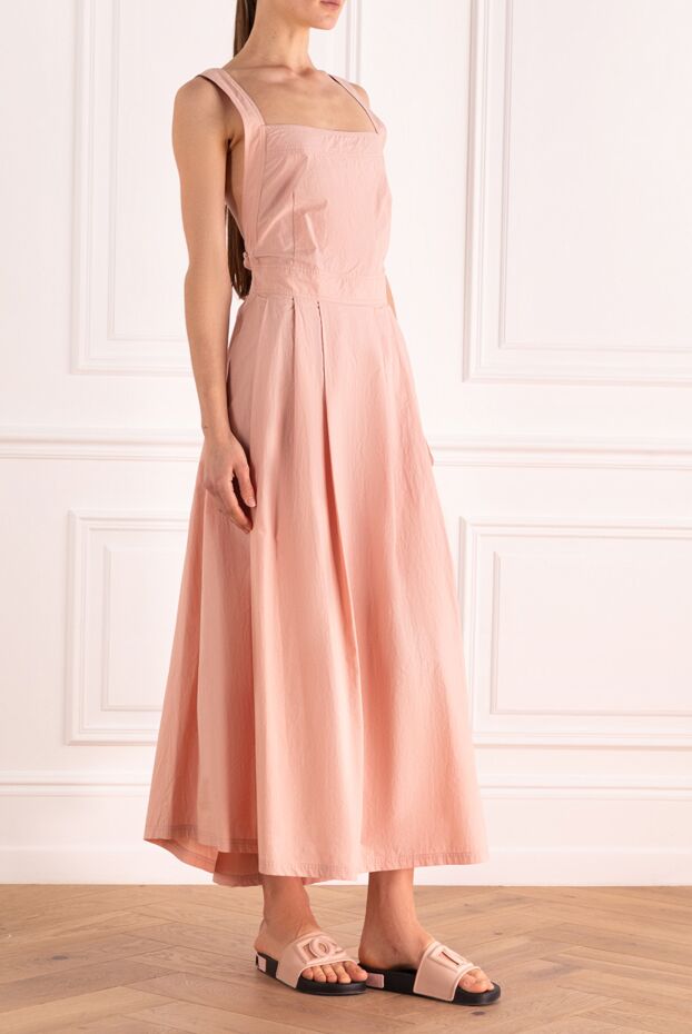 Re Vera pink cotton dress with wide straps and flared skirt 150591 - photo 3