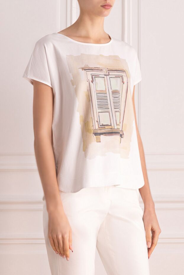 Re Vera white womens oversized t-shirt with a print 150601 - photo 3