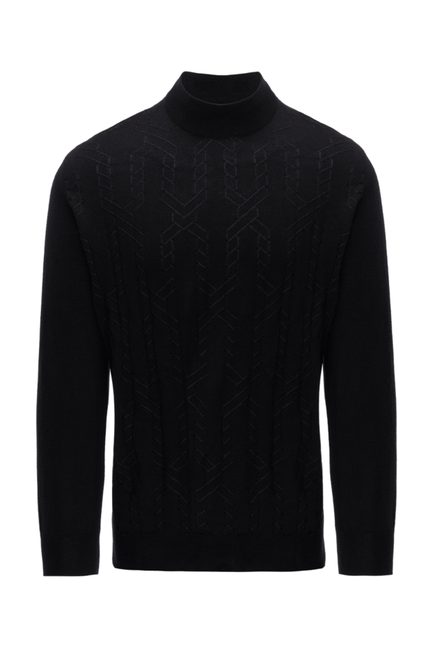 Zilli man men's jumper with a high stand-up collar made of cashmere and silk, black buy with prices and photos 150620 - photo 1