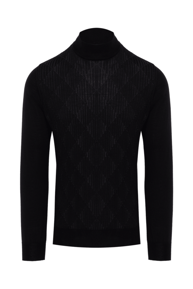 Zilli man men's jumper with a high stand-up collar made of cashmere and silk, black buy with prices and photos 150628 - photo 1