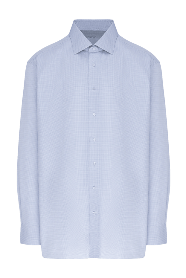 Zilli мужские сорочка из хлопка синяя мужская купить с ценами и фото 150638 - фото 1