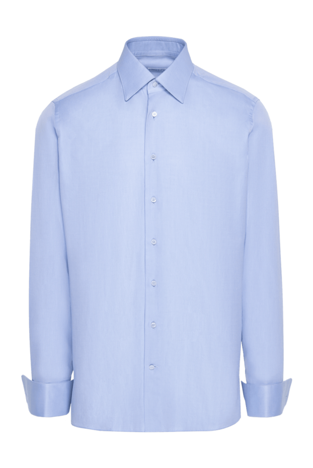 Zilli мужские сорочка из хлопка голубая мужская купить с ценами и фото 150639 - фото 1