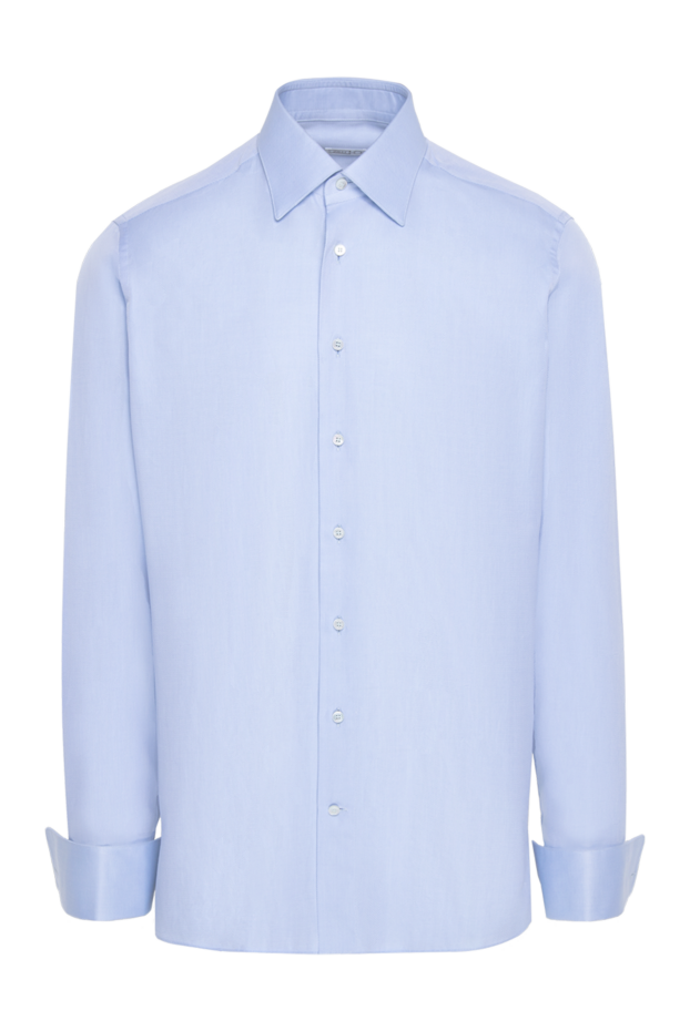 Zilli men's shirt plain cotton sky blue 150639 - photo 1