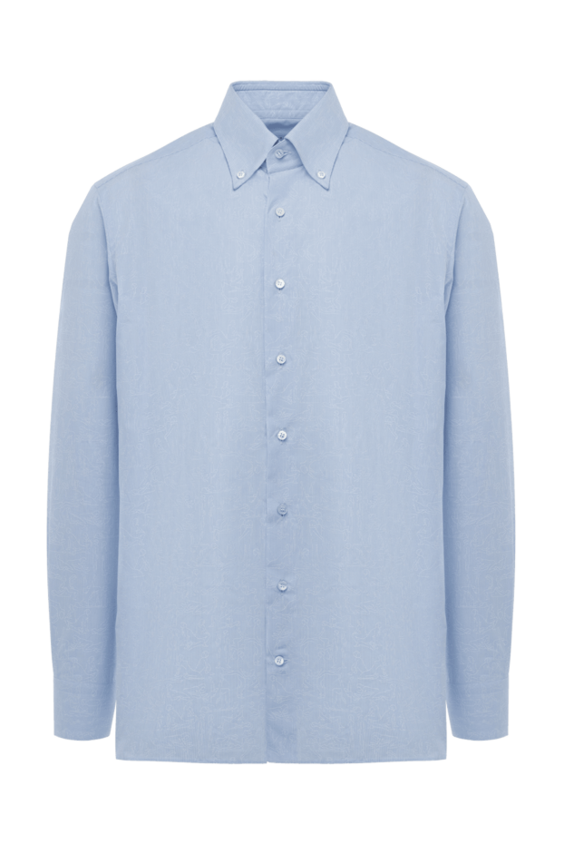 Zilli мужские сорочка из хлопка голубая мужская купить с ценами и фото 150640 - фото 1