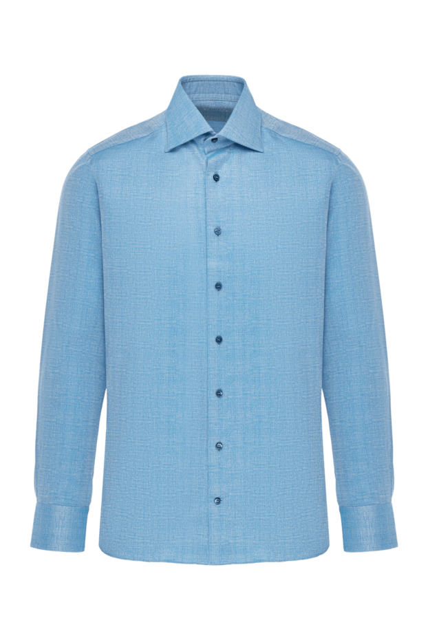 Zilli мужские сорочка из хлопка голубая мужская купить с ценами и фото 150642 - фото 1