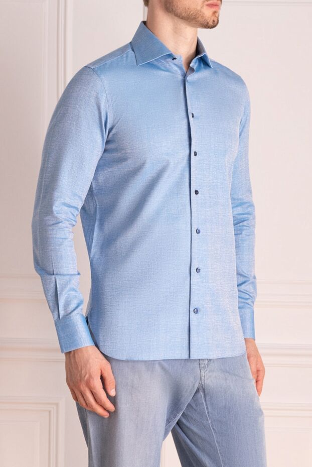 Zilli men's blue shirt with dark contrasting buttons 150642 - photo 3