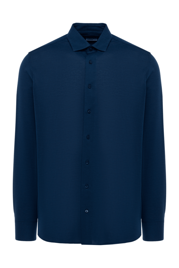 Zilli мужские сорочка из хлопка синяя мужская купить с ценами и фото 150643 - фото 1