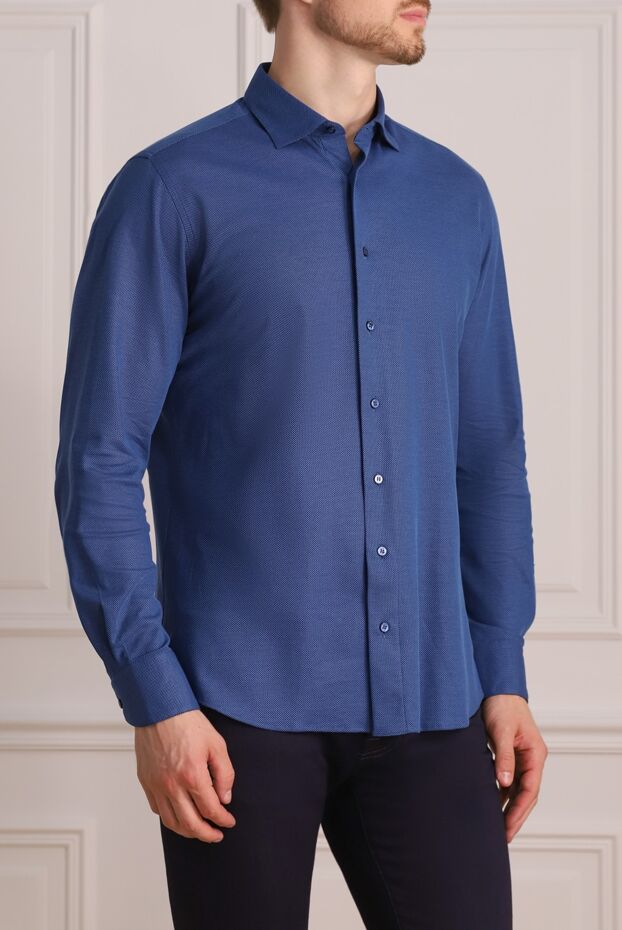 Zilli men's blue shirt with textured weave 150643 - photo 3