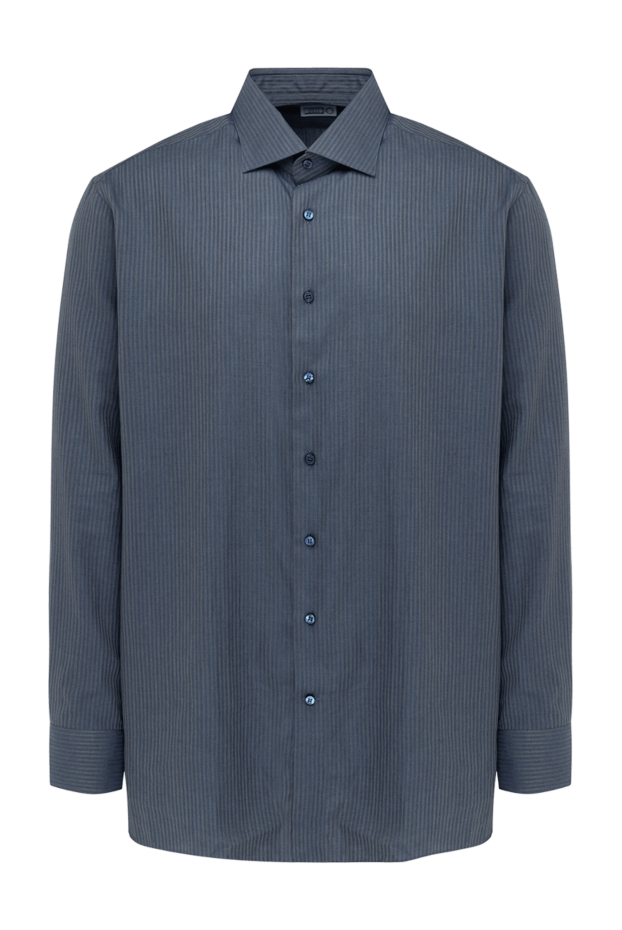Zilli мужские сорочка из хлопка синяя мужская купить с ценами и фото 150645 - фото 1