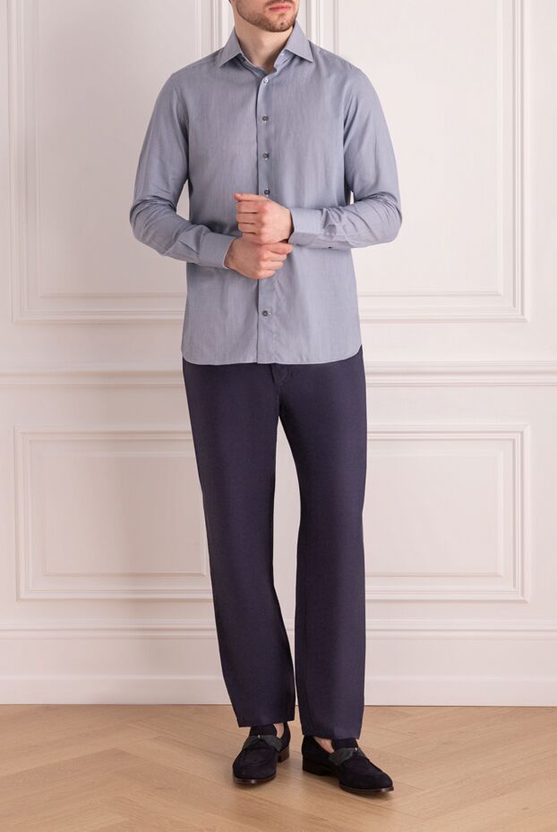 Zilli men's tailored shirt in gray with micro stripes 150646 - photo 2