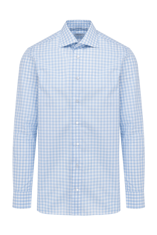 Zilli мужские сорочка из хлопка голубая мужская купить с ценами и фото 150651 - фото 1