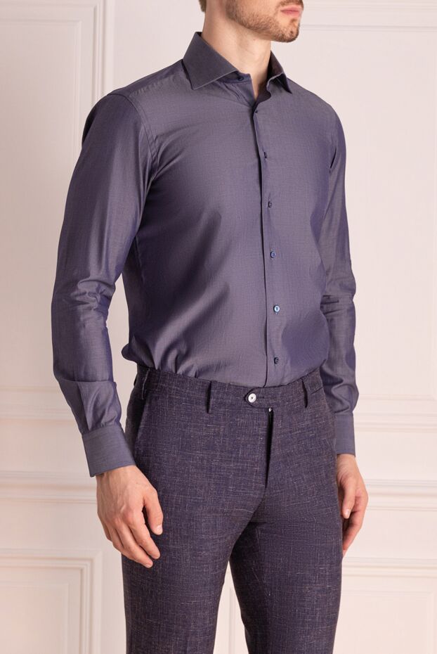 Zilli men's purple shirt with a slight shimmer to the fabric 150653 - photo 3