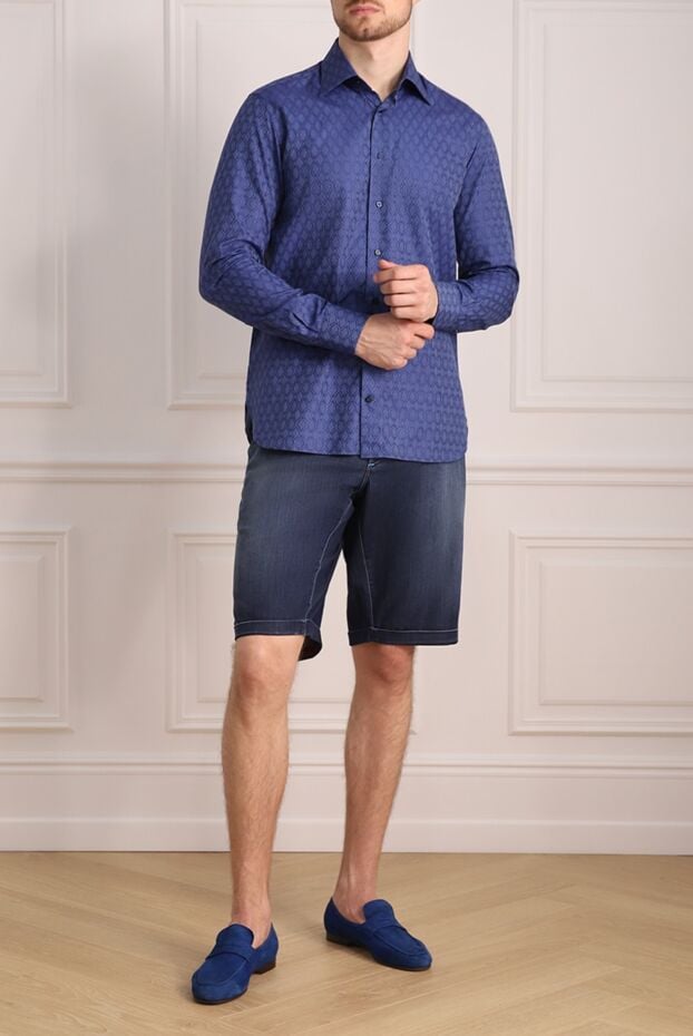 Zilli men's purple cotton patterned shirt 150659 - photo 2