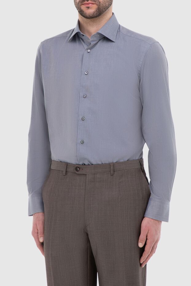 Zilli чоловічі рубашка з бавовни сіра чоловіча купити фото з цінами 150662 - фото 2