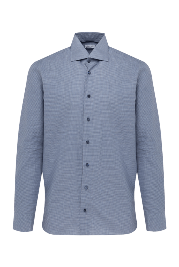 Zilli мужские сорочка из хлопка синяя мужская купить с ценами и фото 150667 - фото 1