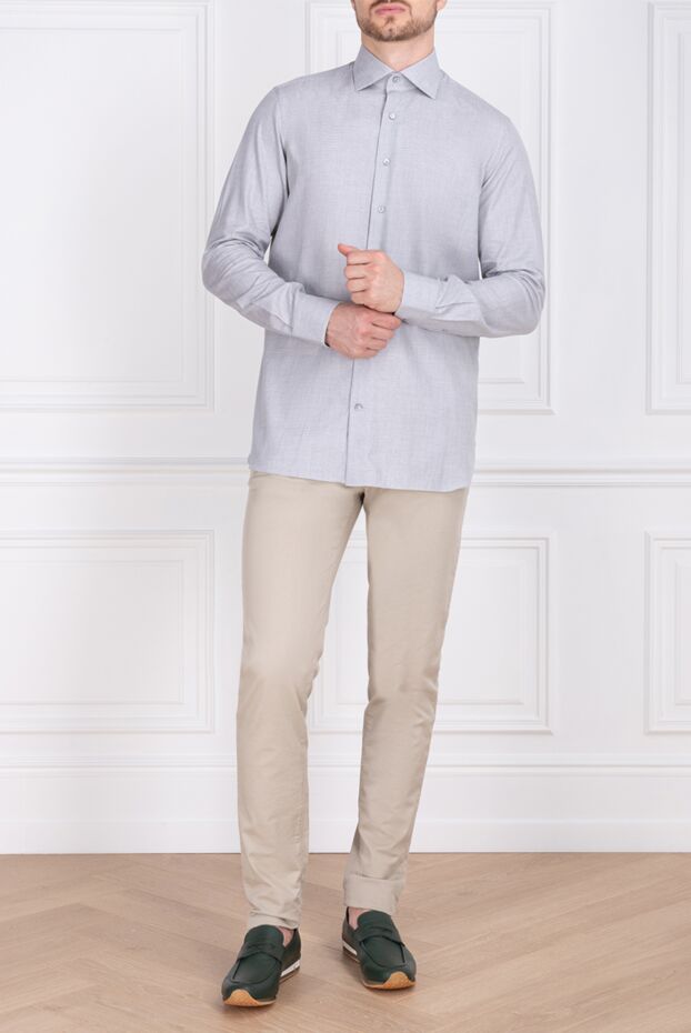 Zilli man men's gray cotton and cashmere shirt buy with prices and photos 150669 - photo 2