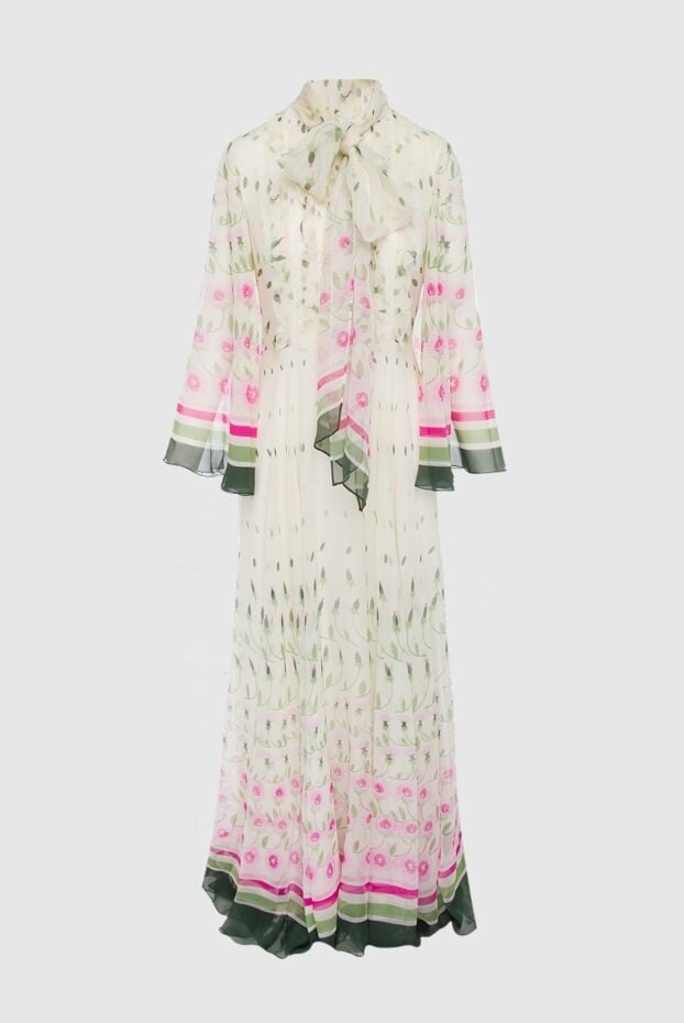 Valentino white silk maxi dress with a floral pattern female 150684 - photo 1