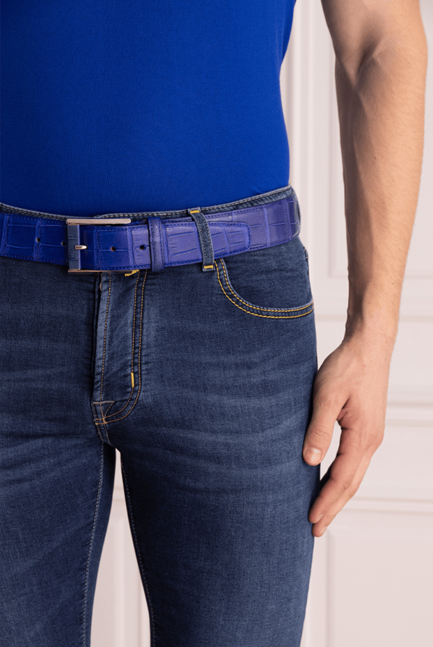 Cesare di Napoli man blue crocodile leather belt for men buy with prices and photos 150693 - photo 2
