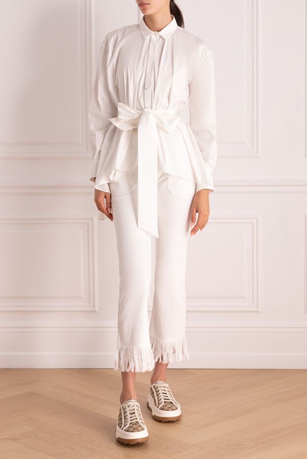 Chloe women's white fringe trousers 150795 - photo 2