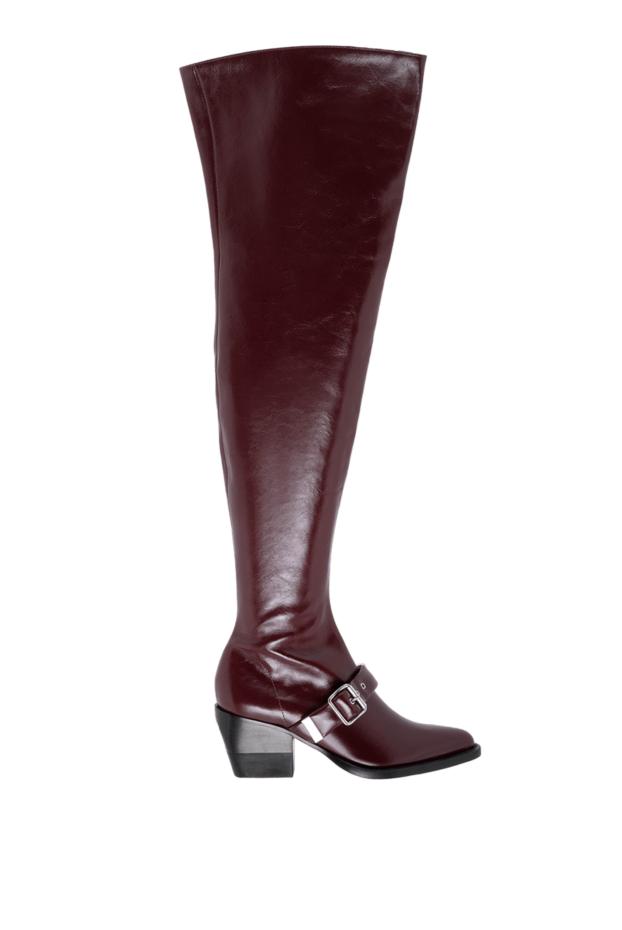 Chloe boots women's high leather burgundy 150797 - photo 1