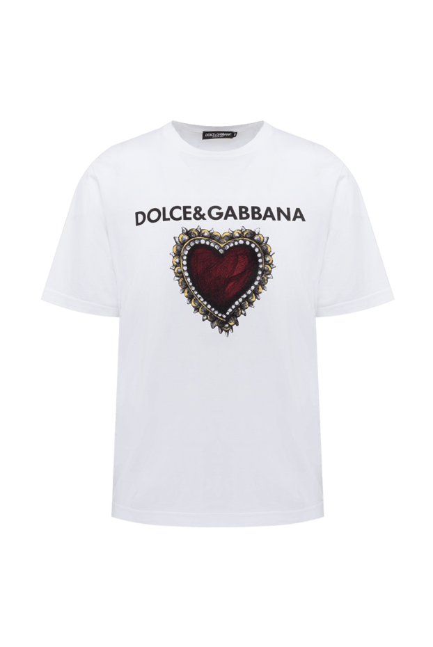 Dolce & Gabbana чоловічі футболка з бавовни біла чоловіча купити фото з цінами 150855 - фото 1