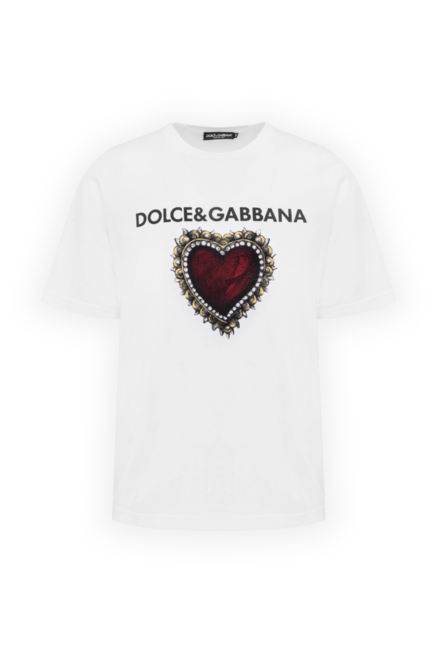 Dolce & Gabbana men's t-shirt with sacred heart design and large brand logo 150855 - photo 1
