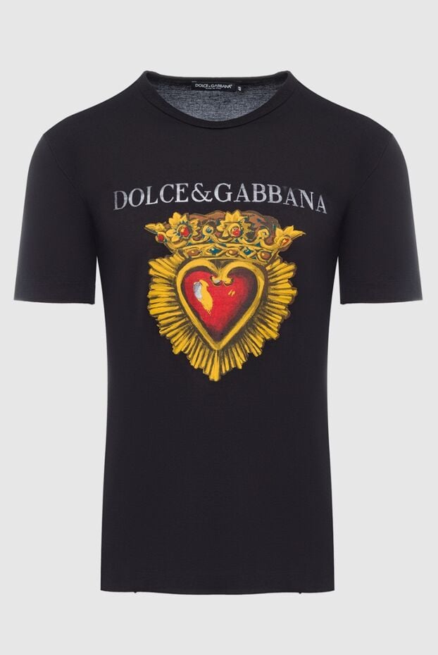 Dolce & Gabbana black men's t-shirt with sacred heart print (markdown) 195472 - photo 1