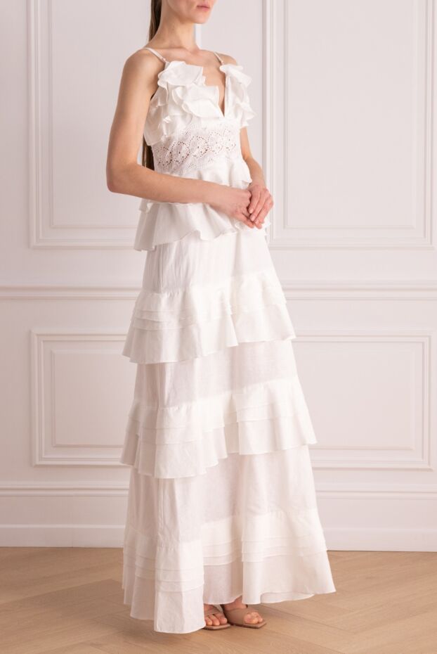 Fleur de Paris white linen and cotton dress for women 150861 - photo 3