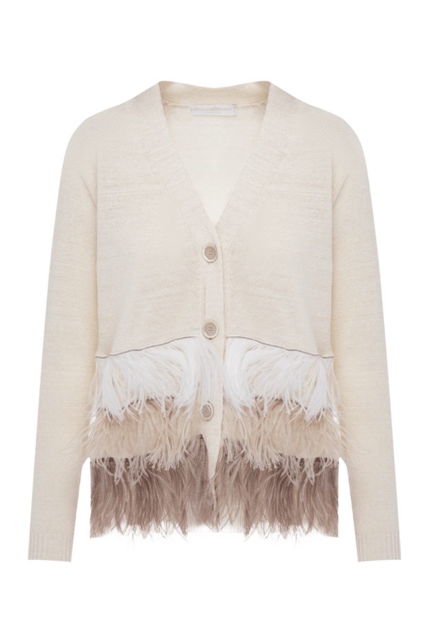 Rocco Ragni woman beige linen and silk cardigan for women buy with prices and photos 150948 - photo 1