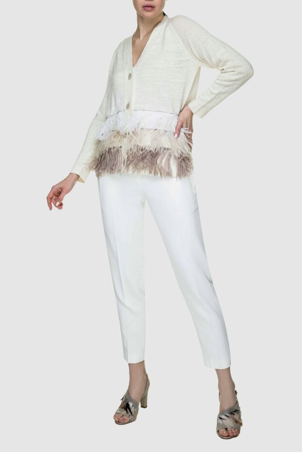 Rocco Ragni woman beige linen and silk cardigan for women buy with prices and photos 150948 - photo 2