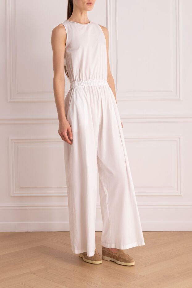 Rocco Ragni women's cotton jumpsuit, white, sleeveless, with wide legs 150963 - photo 3