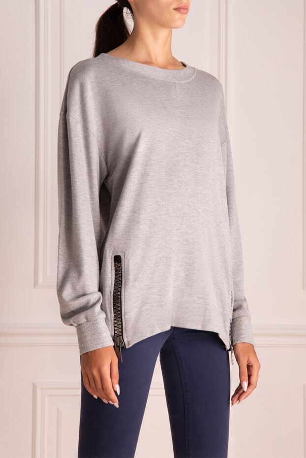 Rocco Ragni gray womens jumper with large zippers on the sides 150969 - photo 3