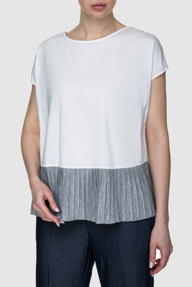 Rocco Ragni women's blouse with gray pleats white 150973 - photo 3