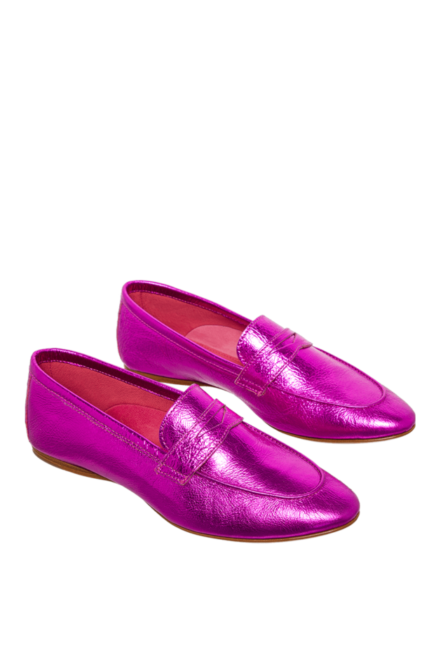 Cesare di Napoli loafers women's textured leather bright pink 150982 - photo 3