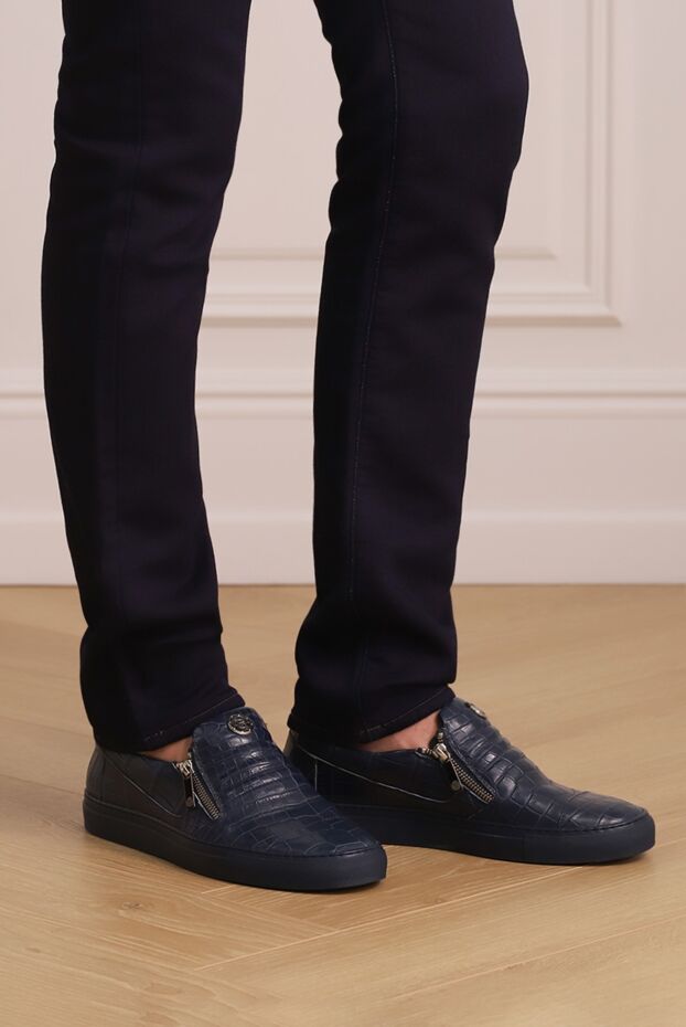 Pellettieri di Parma textured slip-ons made of genuine crocodile leather with a side zip 151003 - photo 2