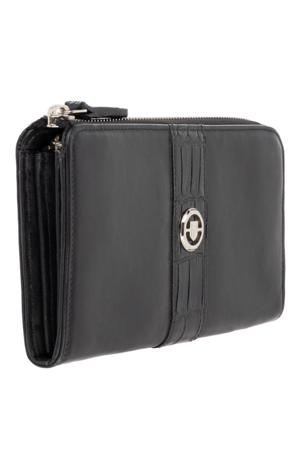Pellettieri di Parma men's black leather clutch with zipper decorated with brand emblem 151009 - photo 3