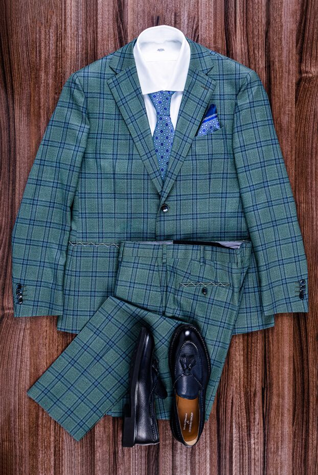 Stefano Ricci men's blue geometric print silk pocket square 151015 - photo 2